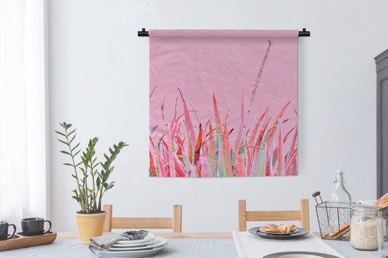 Tapisserie - Tissu mural - Été - Plantes - Pastel - 90x90 cm - Tapisserie