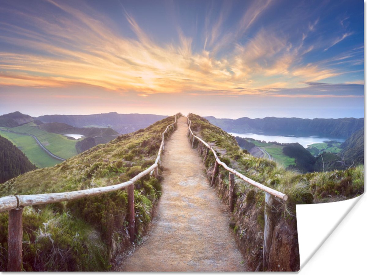 Poster Bergen - Natuur - Pad - 80x60 cm