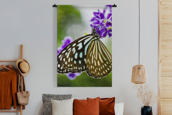 Tapisserie - Toile murale - Lavande - Papillon - Botanique - 120x180 cm - Tapisserie