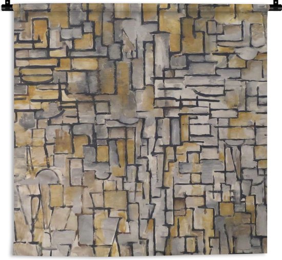 Wandkleed - Wanddoek - Mondriaan - Kunst - Oude meesters - 60x60 cm - Wandtapijt