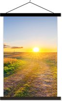 Posterhanger incl. Poster - Schoolplaat - Zon - Natuur - Landschap - 60x90 cm - Zwarte latten