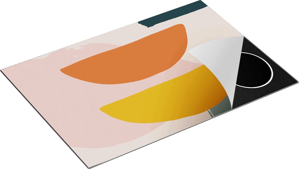 Chefcare Inductie Beschermer Abstracte Kunst in Scandinavische Stijl - 76x51,5 cm - Afdekplaat Inductie - Kookplaat Beschermer - Inductie Mat