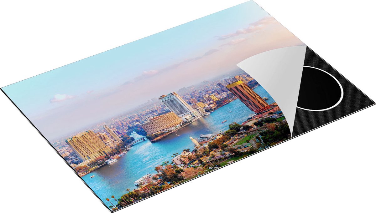 Chefcare Inductie Beschermer De Nijl Rivier in Cairo, Egypte - 75x52 cm - Afdekplaat Inductie - Kookplaat Beschermer - Inductie Mat