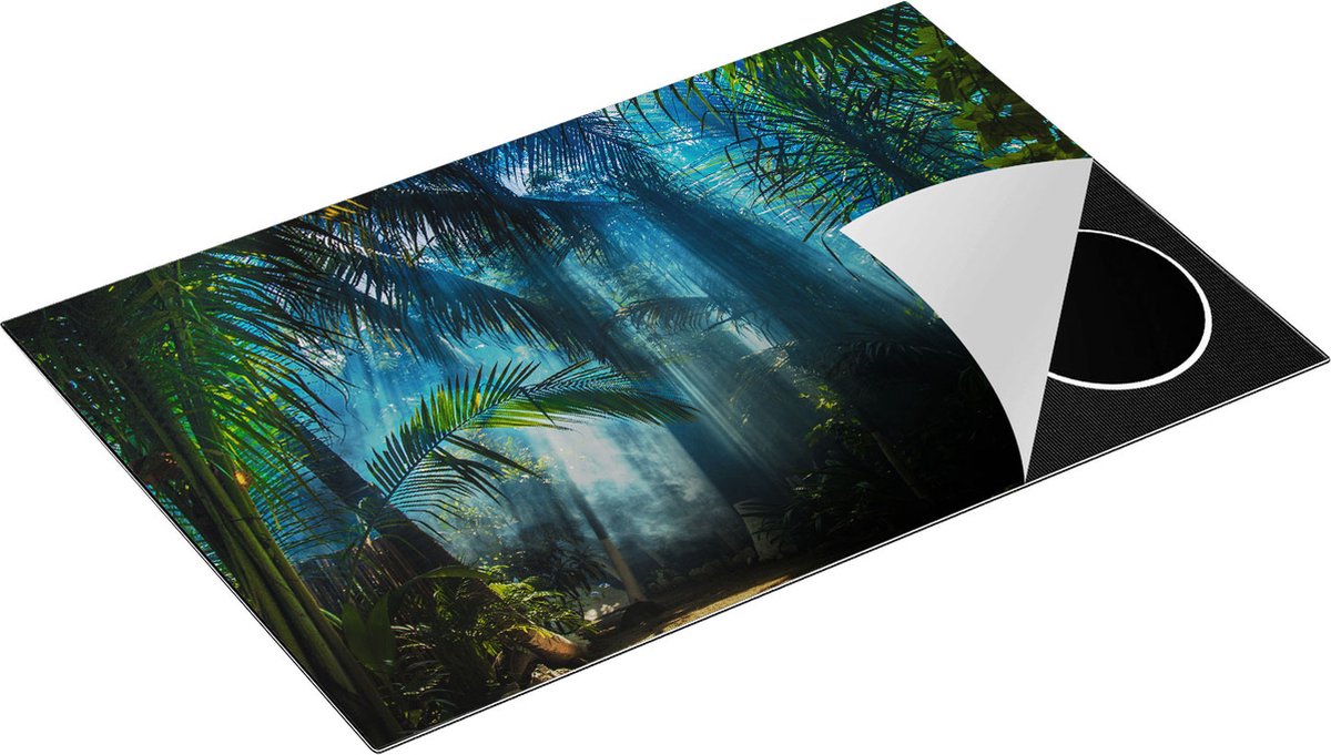 Chefcare Inductie Beschermer Dichtbegroeide Jungle met Zonnestralen - 80,2x52,2 cm - Afdekplaat Inductie - Kookplaat Beschermer - Inductie Mat