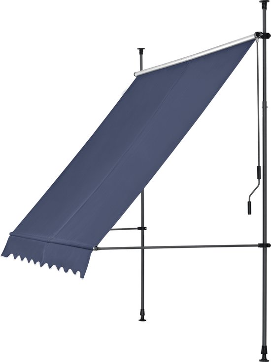 KESSER Klemluifel, verticale zonwering, 120 x 310 cm, uittrekbaar en ondoorzichtig, verticale luifel met handslinger, zonder boren, balkon, inkijkbescherming en windscherm, voor tuin en terras