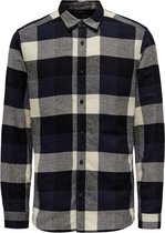 Only & Sons Overhemd Onsgudmund Ls 3t Check Shirt Noos 22020301 Dark Navy Mannen Maat - M