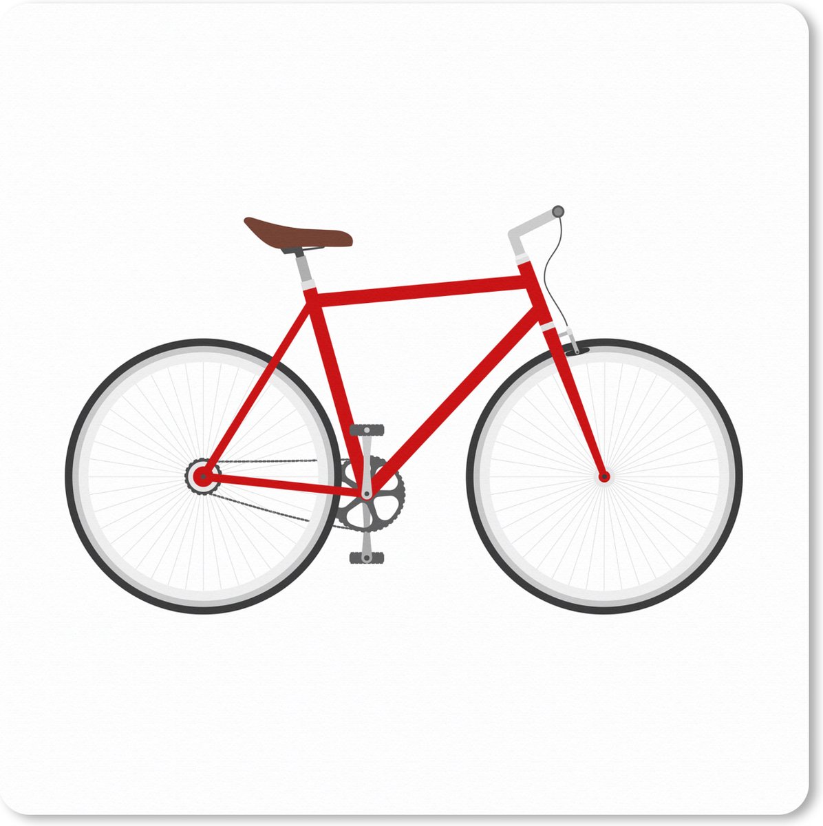 Muismat XXL 50x50 cm - Bureau onderlegger - Bureau mat Een zijaanzicht van een van een rode fiets - Bureaumat - Gaming mousepad xl - Bureaulegger groot - Computer deskmat