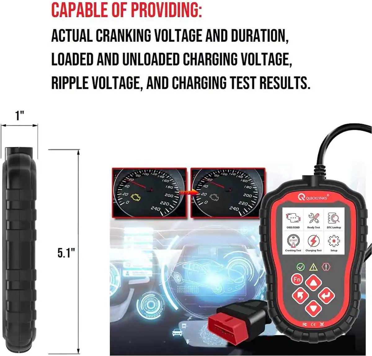 IGOODS OBD2 Scanner - OBD2 Scanner voor Auto - Storing Zoeken - Diagnosecomputer - Uitleesapparatuur - Plug & Play - Zwart thumbnail 4