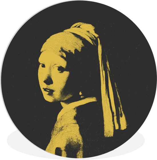 Cercle mural - Plastique - Boucle d'oreille La Fille à la perle - Vermeer - Art - ⌀ 90 cm