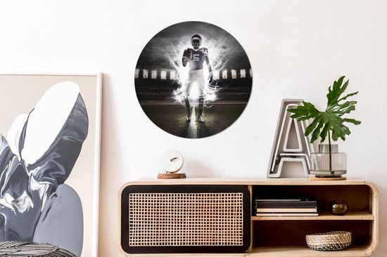 Papier peint d'un joueur de football américain Plaque murale en plastique ⌀ 60 cm - impression photo sur cercle mural / cercle vivant (décoration murale)