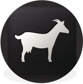 Une illustration d'une chèvre sur fond noir Assiette en plastique cercle mural ⌀ 90 cm - tirage photo sur cercle mural / cercle vivant (décoration murale)