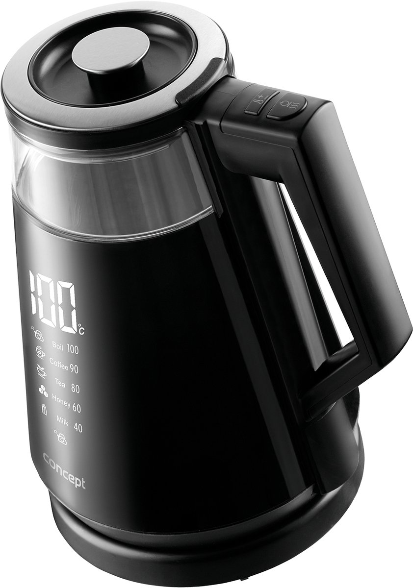 Concept - Waterkoker / Digitaal display / 5 Temperatuurinstelling - 1.7L - Zwart
