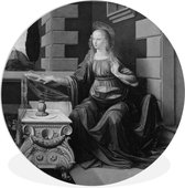 WallCircle - Wandcirkel ⌀ 30 - The Annunciation - Leonardo da Vinci - Ronde schilderijen woonkamer - Wandbord rond - Muurdecoratie cirkel - Kamer decoratie binnen - Wanddecoratie muurcirkel - Woonaccessoires