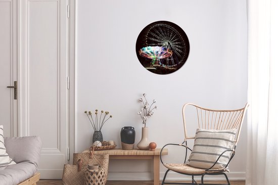 Grande roue et tourbillon dans la nuit Feuille de plastique de cercle de mur