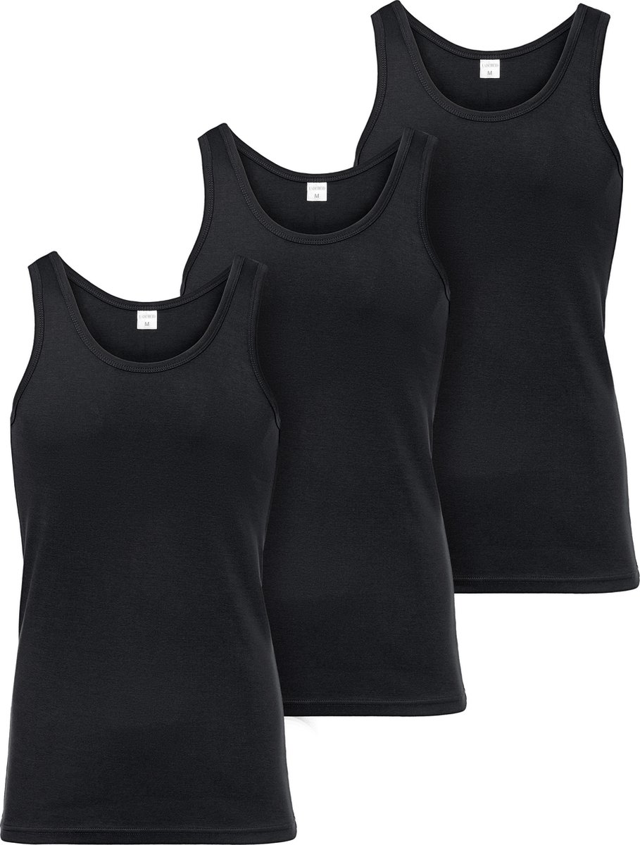 Ladeheid 3 pack Heren Singlet-Onderhemd Heren – Katoen – Zwart – XXL – LA-LA40-258-US