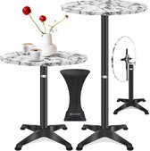 Bol.com KESSER® Bartafel Inklapbar | Vouwtafel Rond Ø 60cm | Statafel aluminium roestvrij stalen blad | in hoogte verstelbaar | ... aanbieding