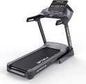 Focus Fitness Jet 9 iPlus loopband in zwart en grijs, met display en handgrepen.