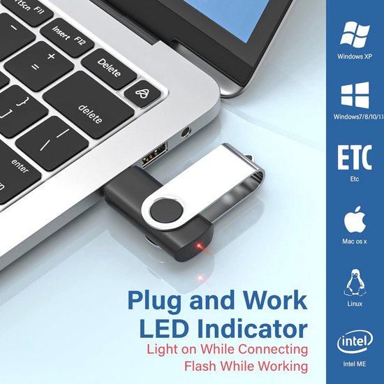 Mini USB Stick 2GB 20 Stück, ABLAZE Schwarz Metall Speicherstick 2GB Wasserdicht USB 2.0 Sticks 20er Pack für Laptop, Computer, TV, Auto