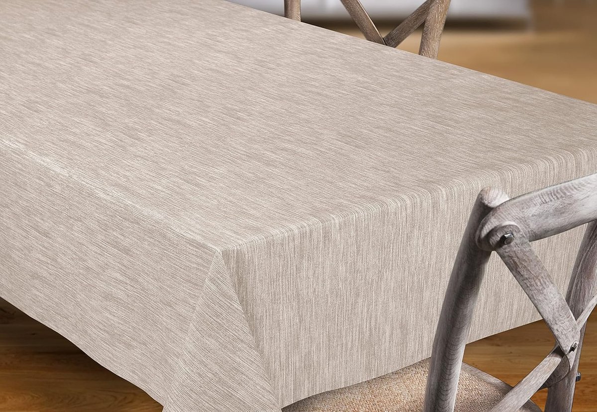 JGS ® Elegant Beige Tafelkleed voor Binnen en Buiten van Afwasbaar Materiaal, Diverse Maten en Vormen