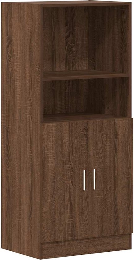 vidaXL Keukenkast 57x41,5x131,5 cm bewerkt hout gerookt eikenkleurig, kast, keuken bijkeukenkast, keuken dressoirkast, keukenkast, keukenopbergkast