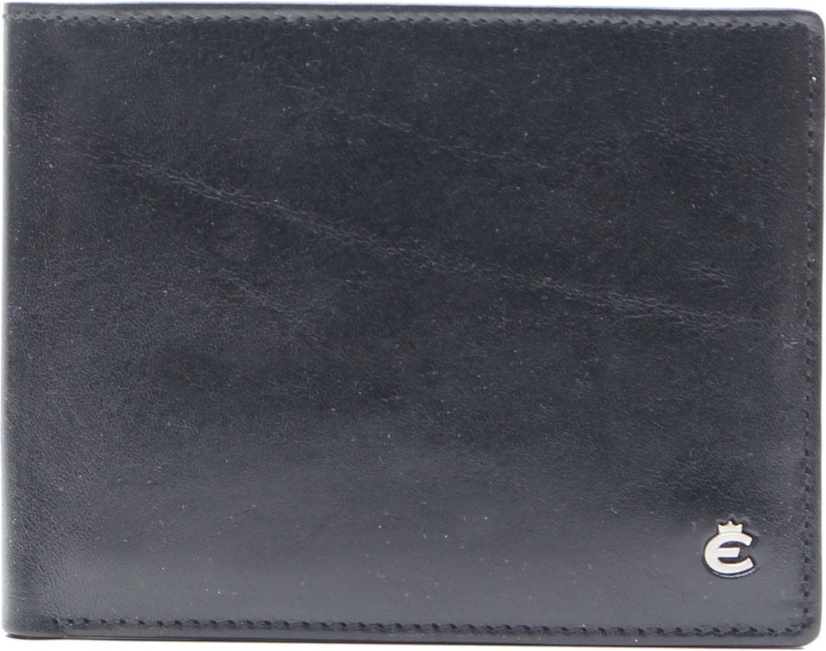 Esquire Leren Kaarthoes Toscana Leather Wallet Black Zwart