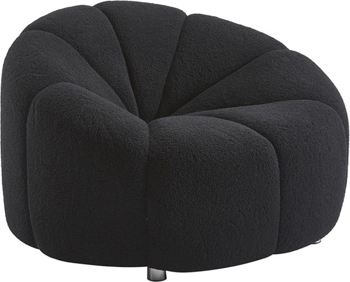 Mirabel Teddystof Loungestoel - Zwart