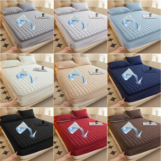 Hoeslaken housse imperméable Livano - Beddengoed - Drap-housse - Lit - Rouge 90x200