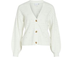 Vila Vest Viril V-neck L/s Knit Cardigan - No 14102703 White Alyssum Dames Maat - M