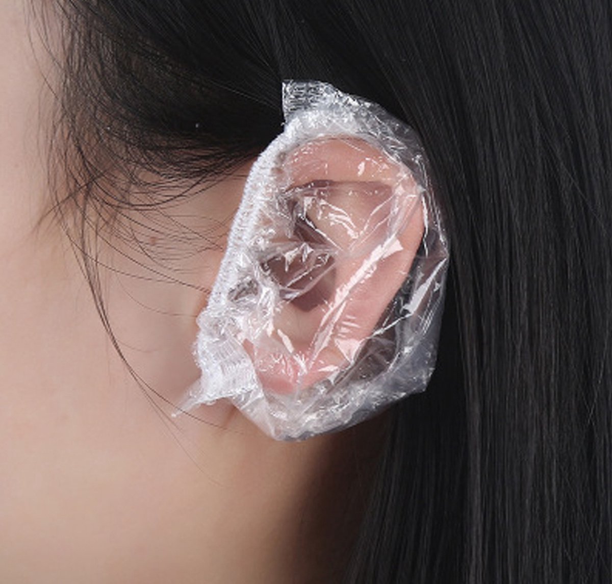 New Age Devi - 100 stuks wegwerp oorbeschermers - plastic - voor salonkappers - waterdicht - bescherming tegen gehoorbeschadiging - ideaal voor haarverf en douches - voorkom oorontstekingen