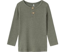 NAME IT kinderen jongens Geribbeld Longsleeve T-shirt met ronde hals en knoopsluiting