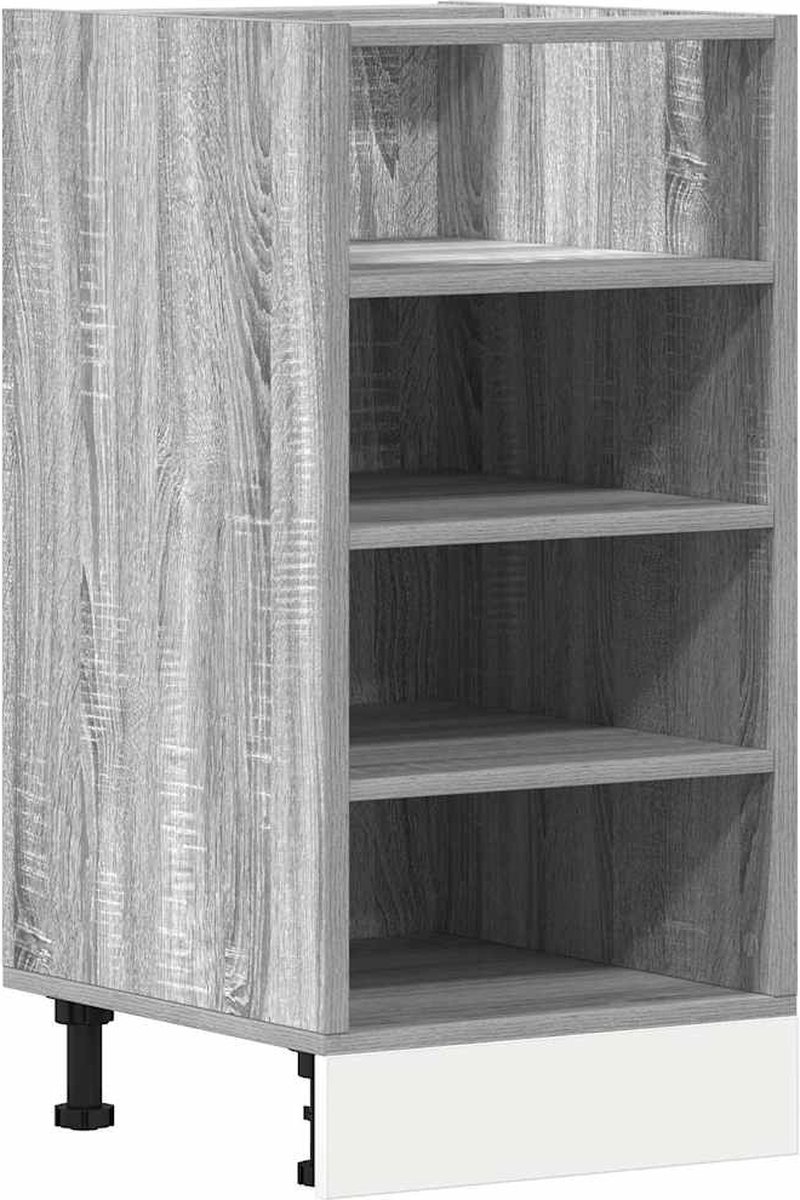 vidaXL Onderkast - Riga - 40x44,5x81,5 - cm - bewerkt - hout - grijs - sonoma - eikenkleur grijs sonoma eiken