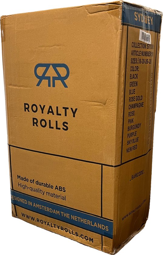 Royalty Rolls - Sydney - reiskoffer met wielen - 95 liter - inbouw cijferslot - lichtgewicht – Paars