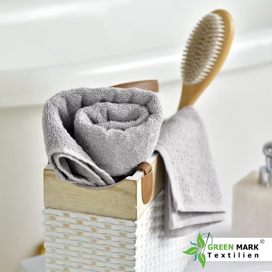 Set de 20 serviettes invités en éponge, 30 x 50 cm, 100% coton, gris argenté