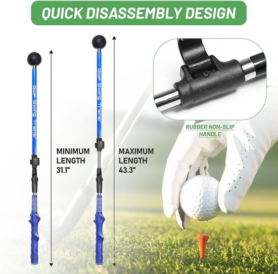 Golf Swing Trainer Hulp - Verstelbare Alignmentsstick voor Beginners en Gevorderden van Merkloos — afbeelding 5