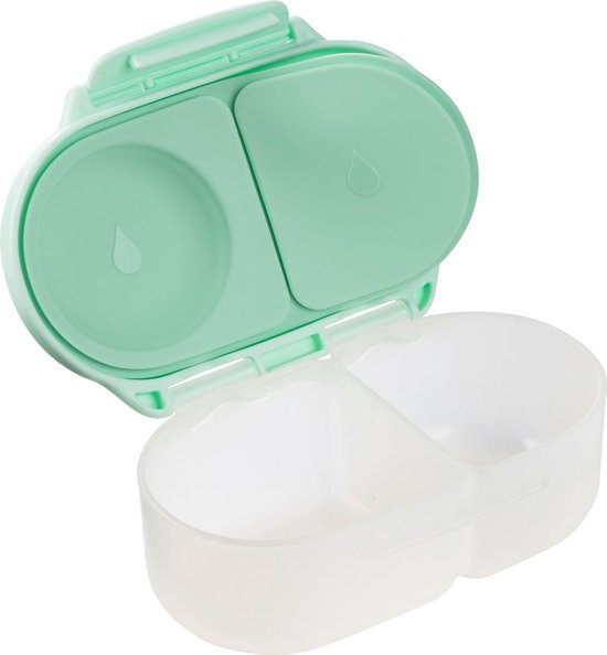 Lichtgroene bento box, leeg en gesloten.