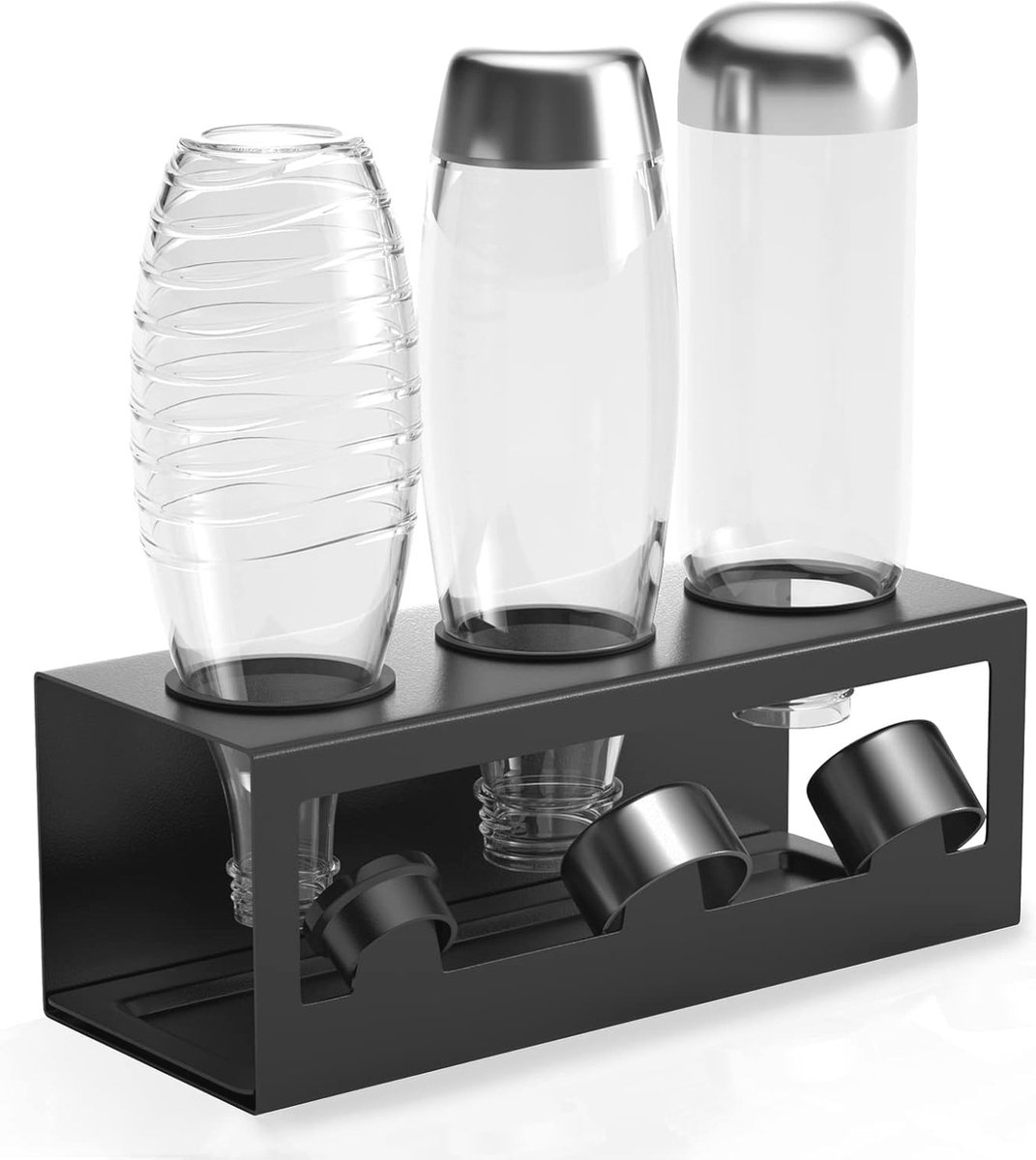 Flessenhouder voor Sodastream - Afdruiprek voor 3 Flessen met Siliconen Beschermringen