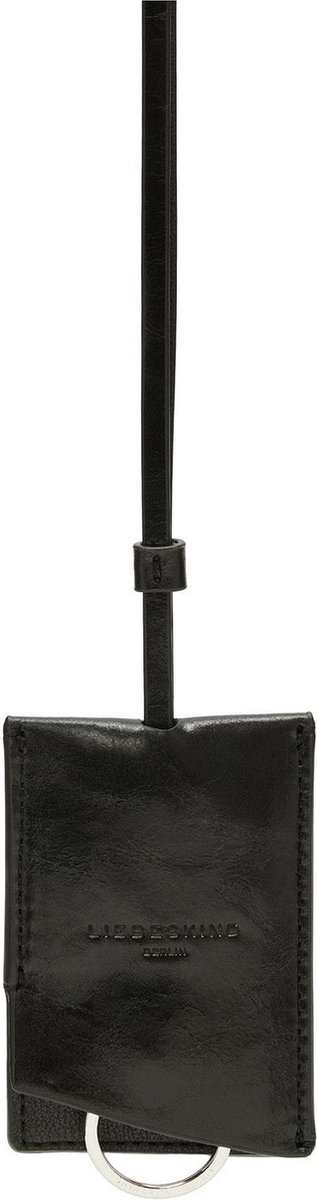 LIEBESKIND BERLIN Leren Sleutelhanger Chudy Paper Touch Crinkle Keyholder Black Zwart