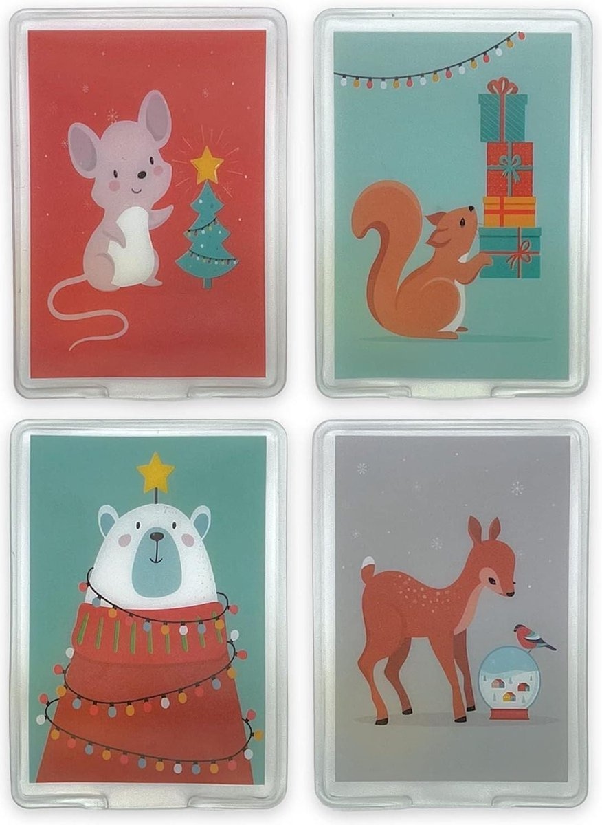 Goedkoopste Winter Handwarmers - Set van 4 Kerstvrienden Zakwarmers met Vingerwarmers