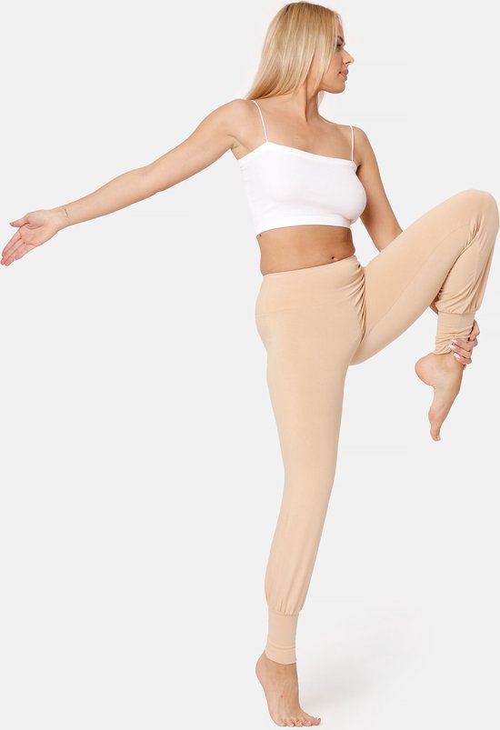 Bellivalini Dames Yogabroek - Sportbroek - Vrijetijdsbroek - Lang - Viscose - Sport - BLV-BLV50-278-YP - Zand - S van Bellivalini — afbeelding 3