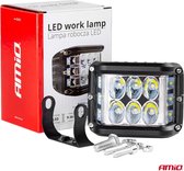 AMiO Werklamp AWL08 12 LED 2 Functies 9-36V 6000K Wit - Krachtige LED Werklamp voor Auto Truck en Offroad Gebruik