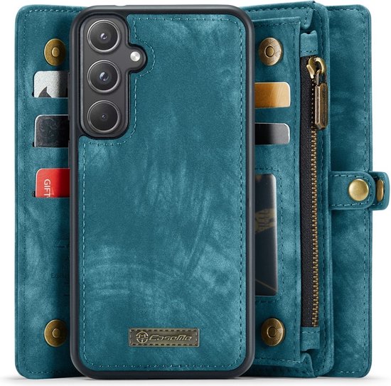 Hoesje - Geschikt voor Samsung Galaxy A55 Hoesje - CaseMe 008 2-in-1 Book Case & Back Cover met Portemonnee - Blauw