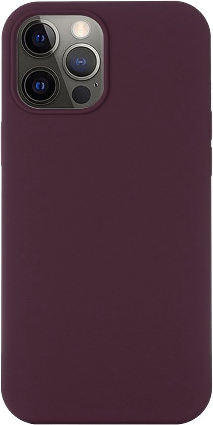 Coque bordeaux pour iPhone 15 Pro avec découpe pour appareils photo.