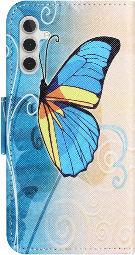 Coque Samsung Galaxy A25 - Coverup Book Case - Convient pour Samsung - Papillon Bleu
