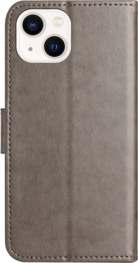 Coque iPhone 15 - Coverup Fleurs & Butterflies Book Case - Grijs