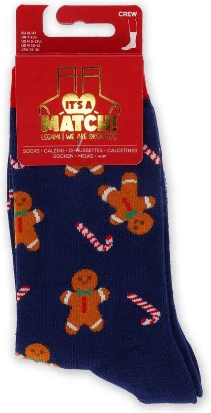 Legami Chaussettes de Noël Bonhomme en pain d'épices Taille