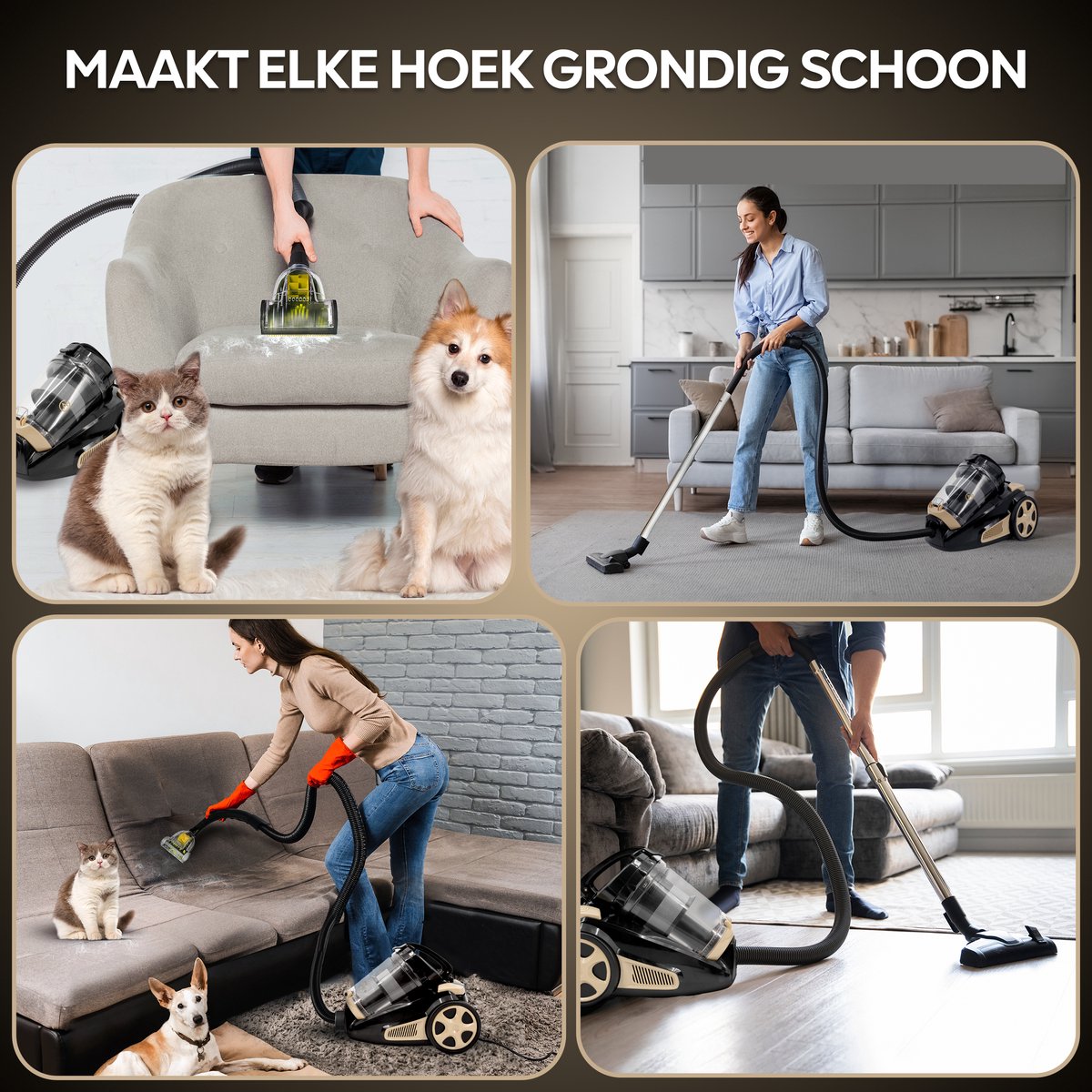 AG3400 zakloze stofzuiger met dubbel HEPA-filter en dierenborstel thumbnail 4