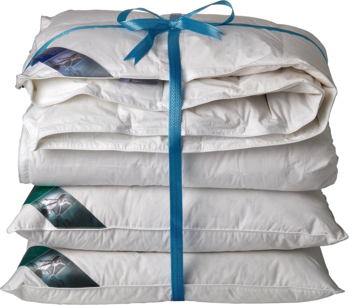 Ten Cate Dekbed - Dekbed 260x220 - dekbedden - 4 seizoenen dekbed - 60% eendendons - inclusief 2 eendenveren hoofdkussens