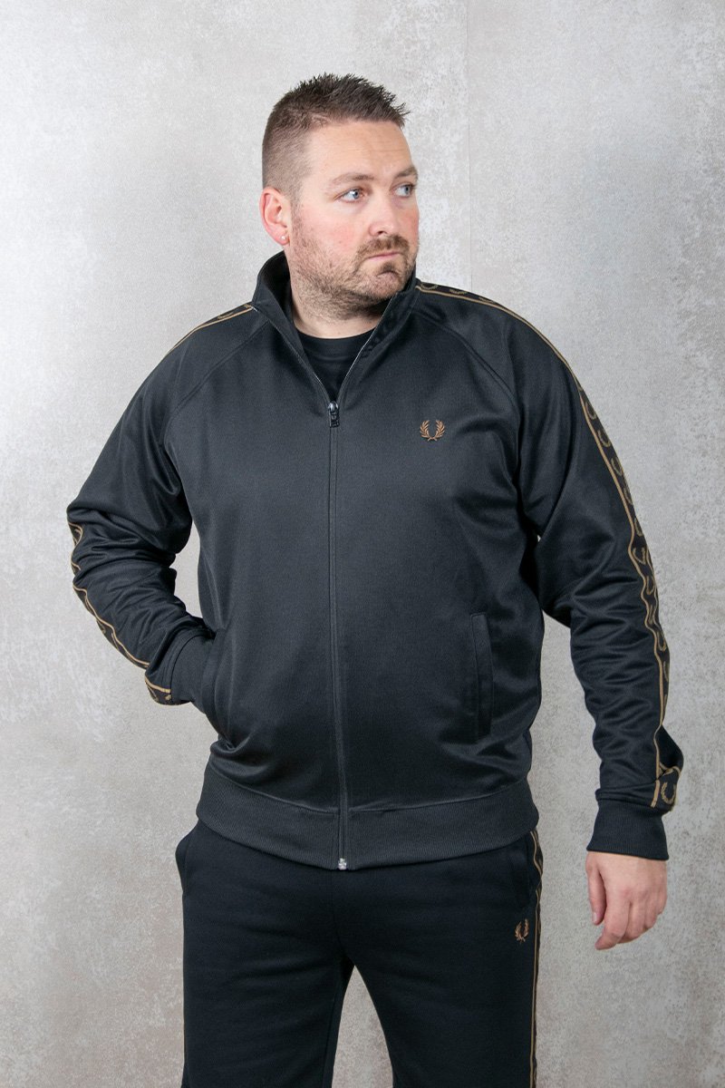Fred Perry Contrast Tape Track Jacket Zwart