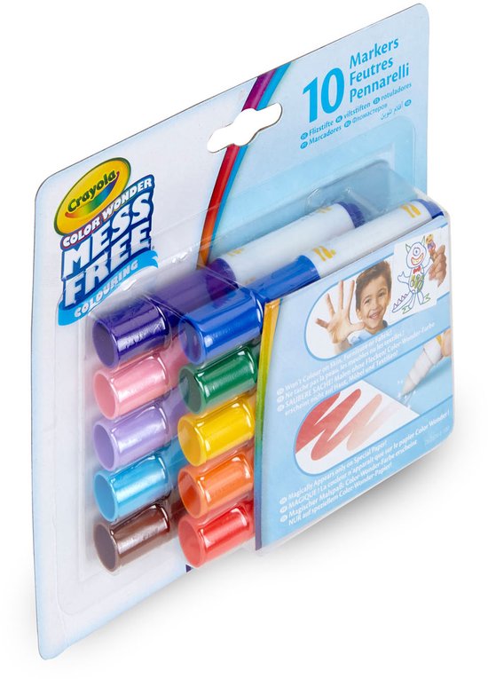 Crayola - Color Wonder - Viltstiften - 10 Mini Viltstiften Magisch Kleuren Zonder Knoeien