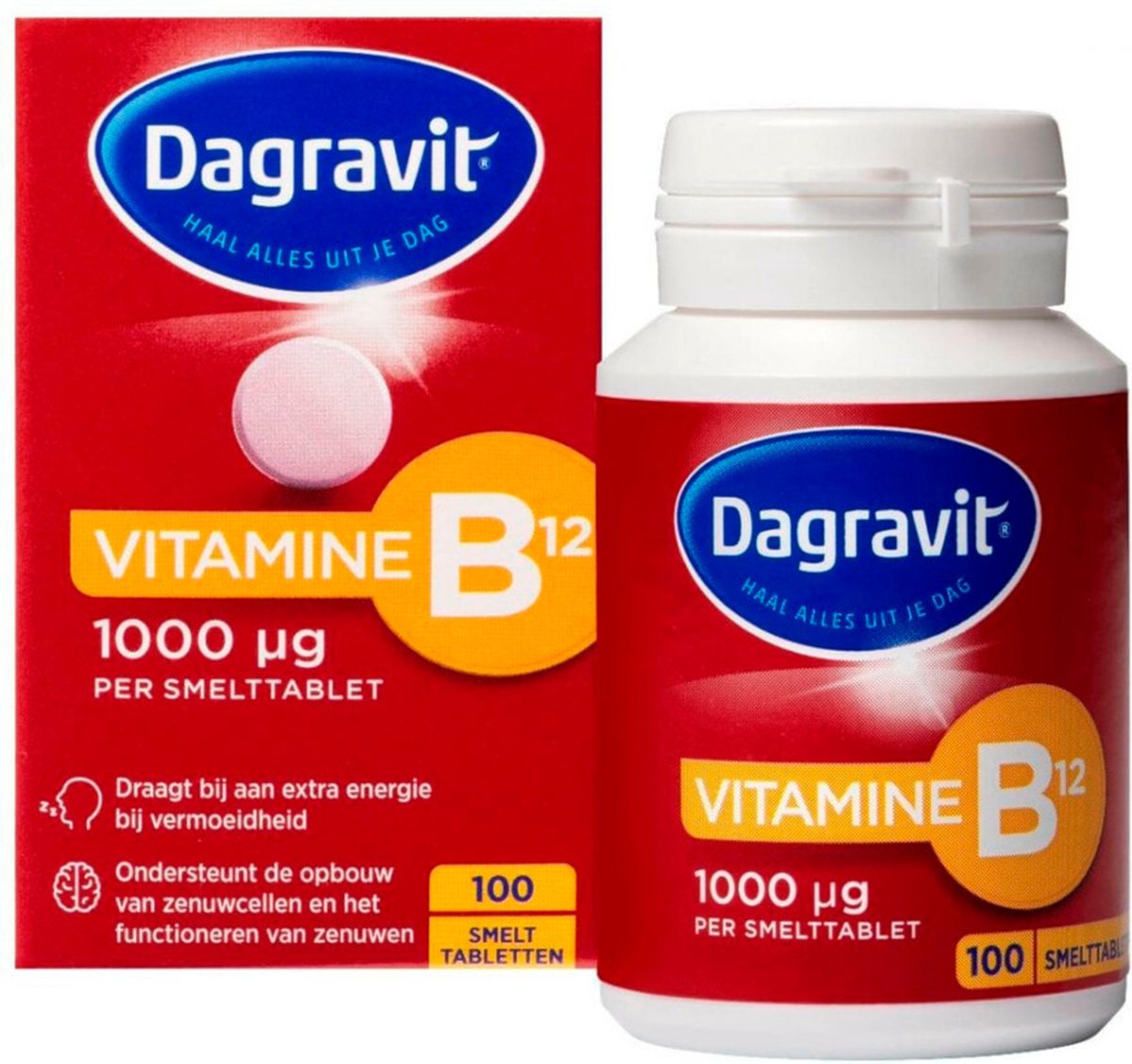 Dagravit Vitamine B12 1000mcg - 4 x 100 smelttabletten - Voordeelverpakking